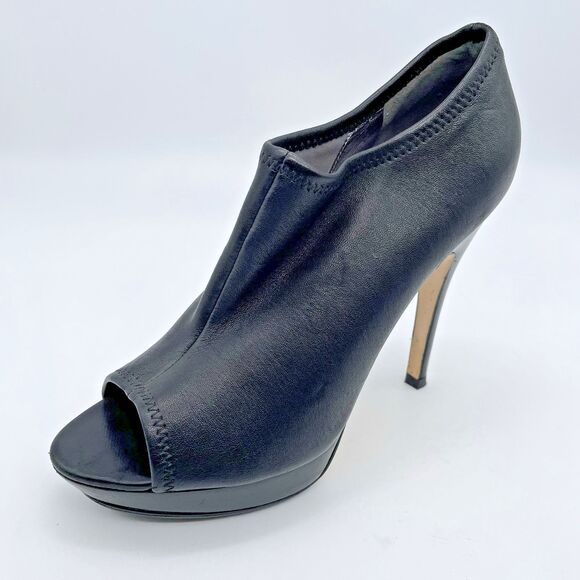 Via Spiga Elvis Stretch Leather Designer Ankle Boots Women's US 8 Black Comfort - Picture 1 of 16